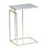 Colbi Glass-Topped C-Table - Glam Style - Champagne w/ White Faux Marble Glass