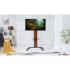 Curved wood flat panel TV stand/TV cart