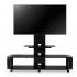 Curved wood TV stand/cart with universal mounting system for 35 to 85 inch TV