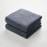 Waffle Bath Towels - Dark Grey Color - Set of 2