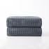 Waffle Bath Towels - Dark Grey Color - Set of 2