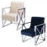 Ellison Velveteen Accent Chair - Champagne w/ Chrome