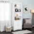 White Tall Bookcase with 2 Shaker Doors Thumbnail