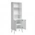 Milo Mid-Century Modern Tall Bookcase with Adjustable Shelves - White